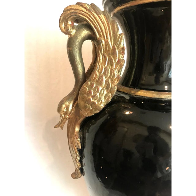 19th Century French Monumental Terracotta Cobalt Blue Glazed Vase For Sale - Image 11 of 13