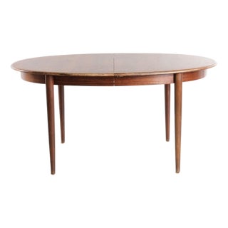 1960s Danish Oval Rosewood Dining Table With Two Extension Leaves For Sale