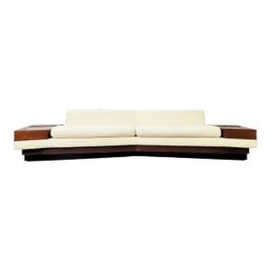 Mid-Century Modern Platform Sofa by Adrian Pearsall in Boucle Fabric