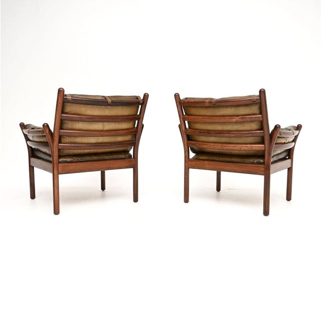 1960s Vintage Danish Armchairs by Illum Wikkelso for CFC Silkeborg, 1960, Set of 2 For Sale - Image 5 of 11