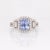 Contemporary 3.1ct Cornflower Blue Sapphire & Diamond Ring in 14k White Gold – Emerald 8×7mm, Size 6.75 For Sale - Image 3 of 7