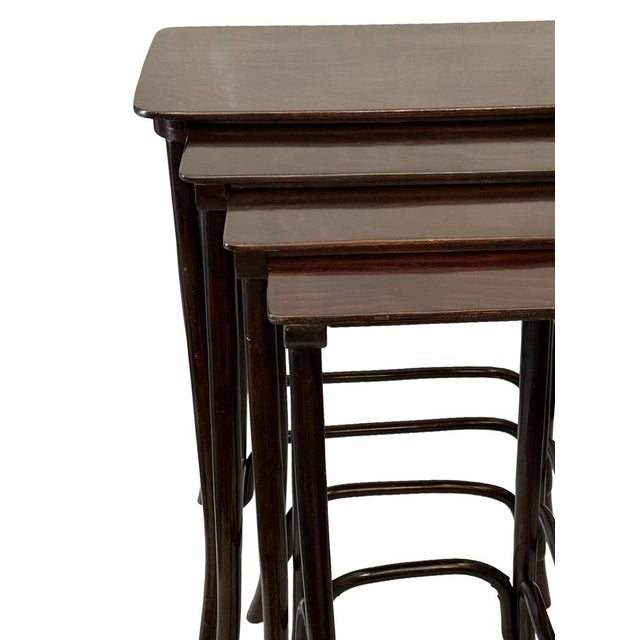 Antique Secessionist Austrian Bentwood Nesting Tables by J&J Kohn, 1900s, Set of 4 For Sale - Image 18 of 18