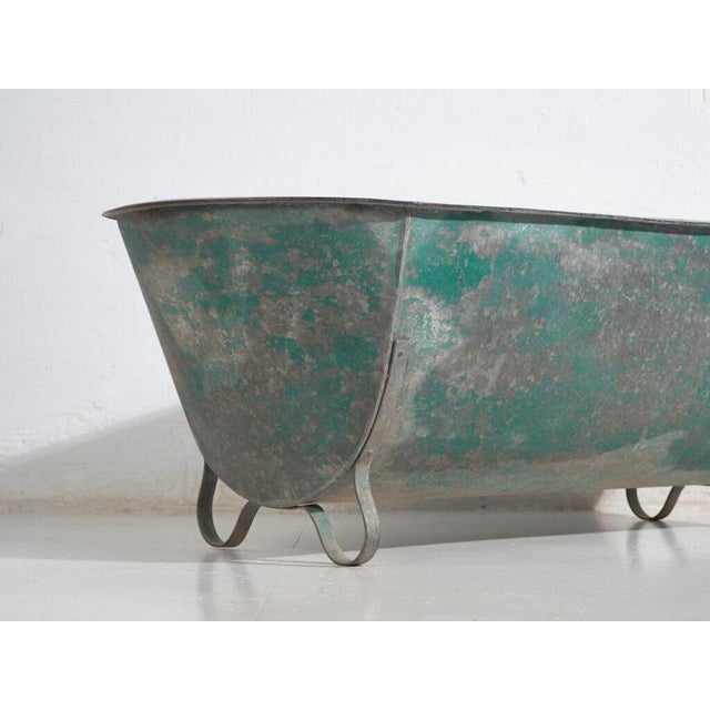 Rustic Industrial Galvanized Metal Container by Amaru, 1900 For Sale - Image 3 of 7