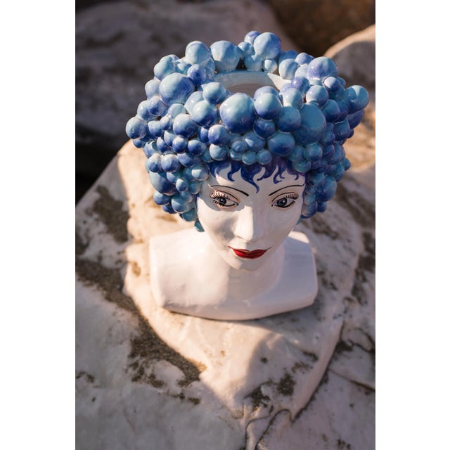 2020s VIETRI Sicilian Heads Bubbles Head Sculpture For Sale - Image 5 of 6