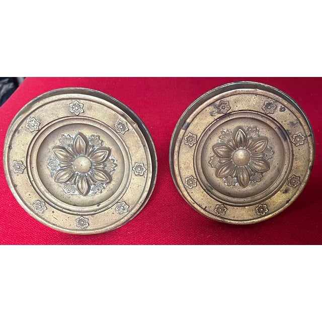 Large Antique 19th Century American Federal Empire Spun Brass Classical Drapery Tie Backs - A Pair For Sale - Image 16 of 16