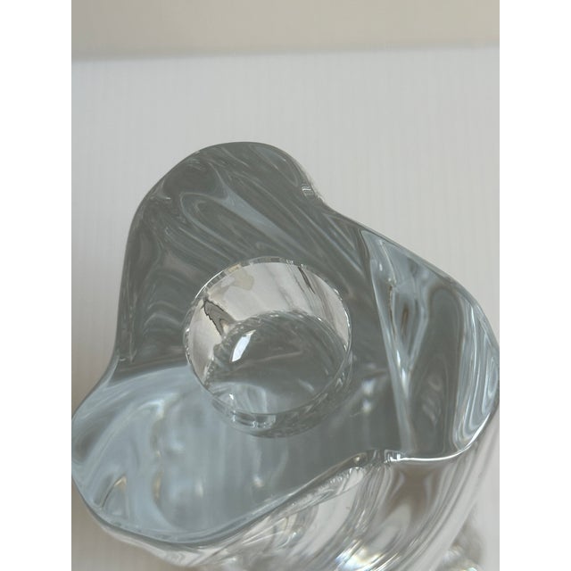 Baccarat France Signed Single Light Swirl Candlestick 6: High Crystal Ode;lon Line For Sale - Image 9 of 11