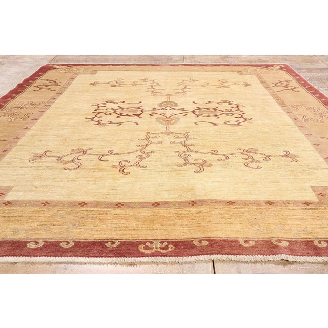Vintage Pakistani Oushak Rug, 07'01 X 08'09 For Sale - Image 9 of 10