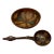 19th Century Russian Hand Carved and Painted Wooden Spoon and Bowl For Sale