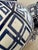 Ceramic Vintage Aalia Navy Blue and White Geometric Porcelain Ginger Jar Table Lamps - a Pair For Sale - Image 7 of 18