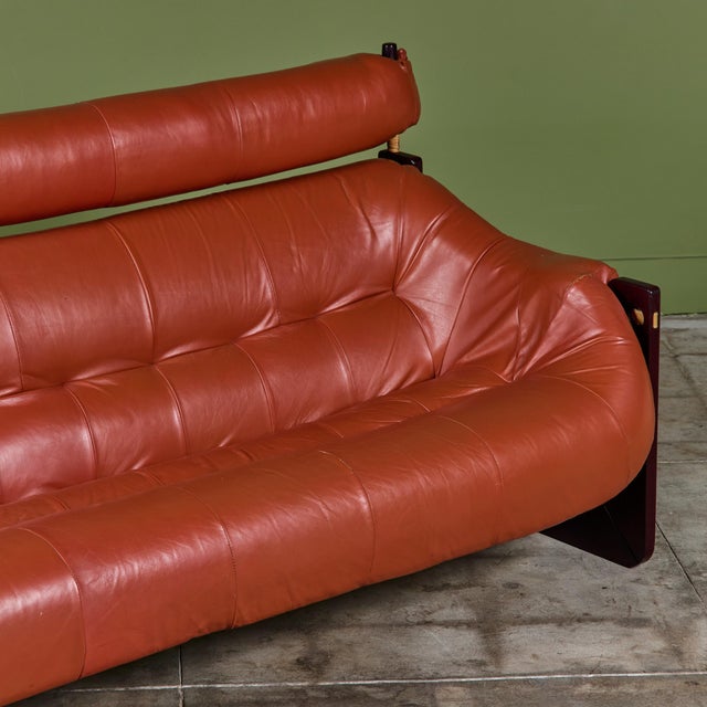 Percival Lafer Percival Lafer MP-97 Leather Sofa with Extended Headrest For Sale - Image 4 of 12