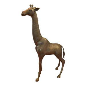 Large Vintage 70’s Brass Giraffe This