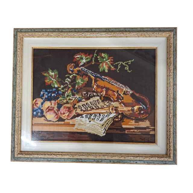 Vintage Wool Embroidery Artworks, 1980s, Set of 2 For Sale - Image 12 of 13