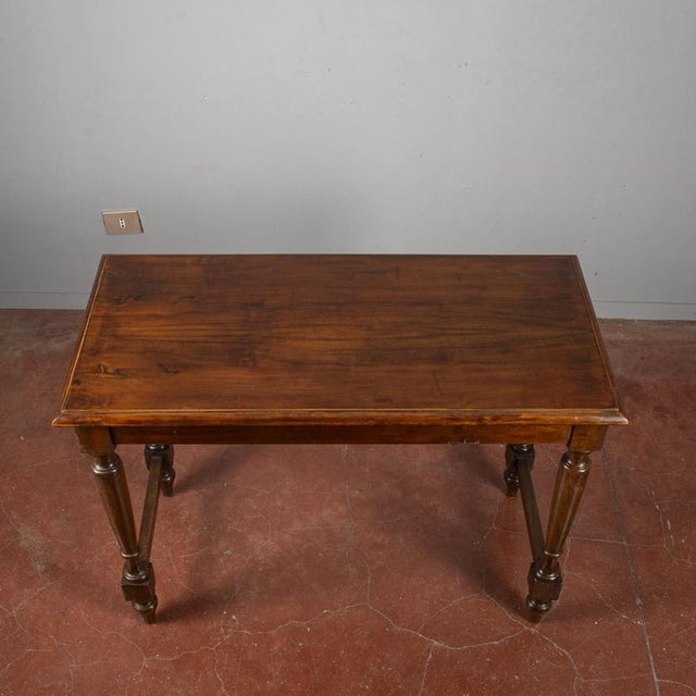 Table with Turned Legs and Threaded Edge Top For Sale - Image 4 of 18