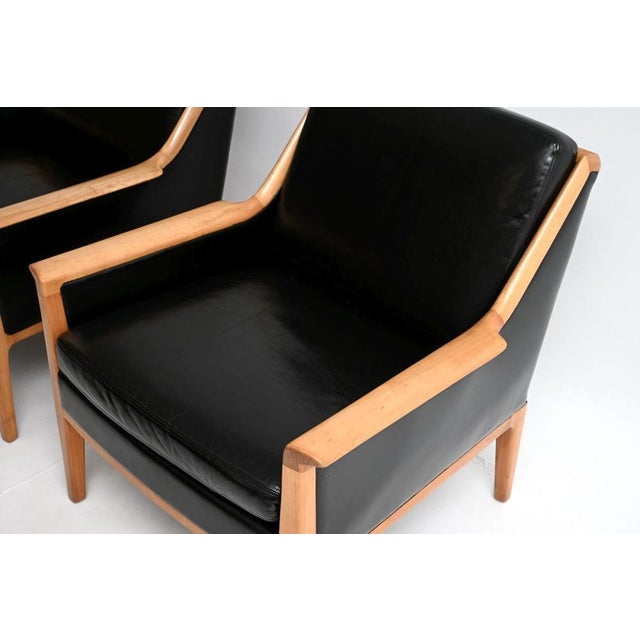 Vintage Swedish Leather Armchairs, 1960s, Set of 2 For Sale - Image 9 of 12
