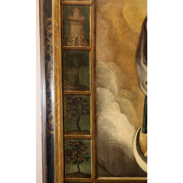 Spanish School, Immaculate Madonna, Oil on Canvas For Sale - Image 6 of 13
