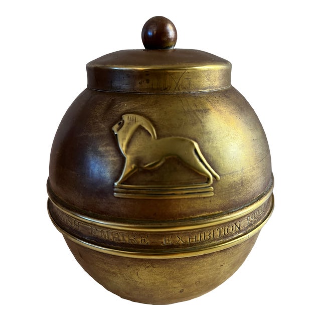 1924 Lipton Brass Tea Caddy For Sale