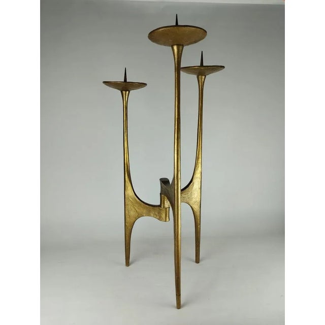 Large Brutalistic Floor Candlesticks in Bronze, 1960s For Sale - Image 13 of 13