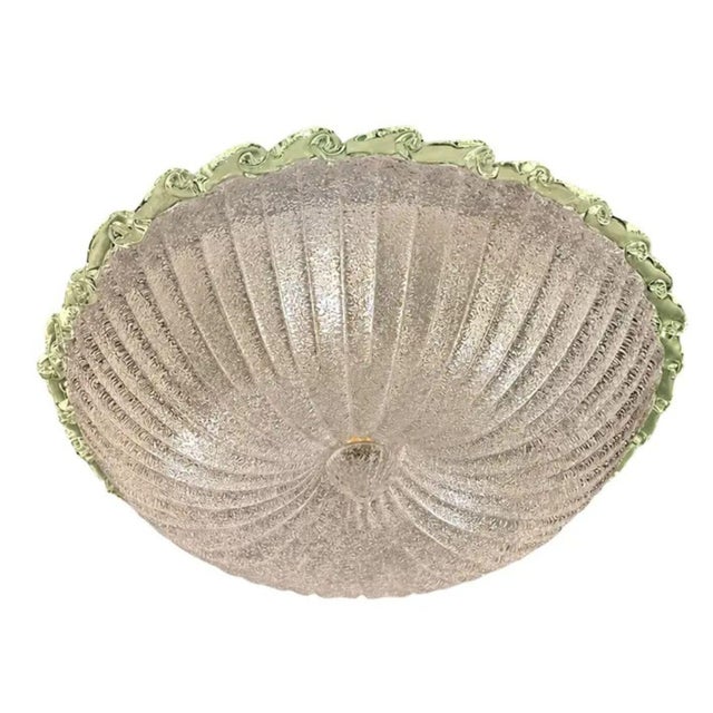 Italian Murano Glass Flush Mounts with Green Trim by Simoeng for Simoeng, Set of 4 For Sale - Image 6 of 6