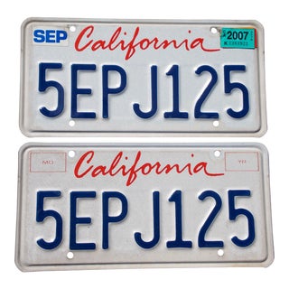 California License Plates - A Pair For Sale