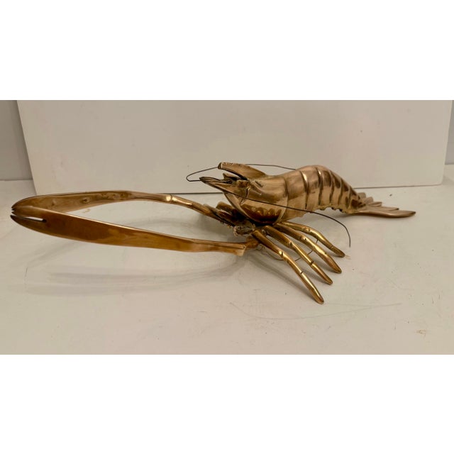 Giant brass Crawfish or Lobster. Hollywood Regency style. 21" Long x 11" wide. Roughly the size of a three pound lobster!...