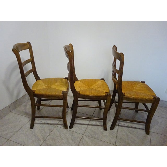 Varnished Wooden Chairs from Baumann, 1980s, Set of 3 For Sale - Image 13 of 17