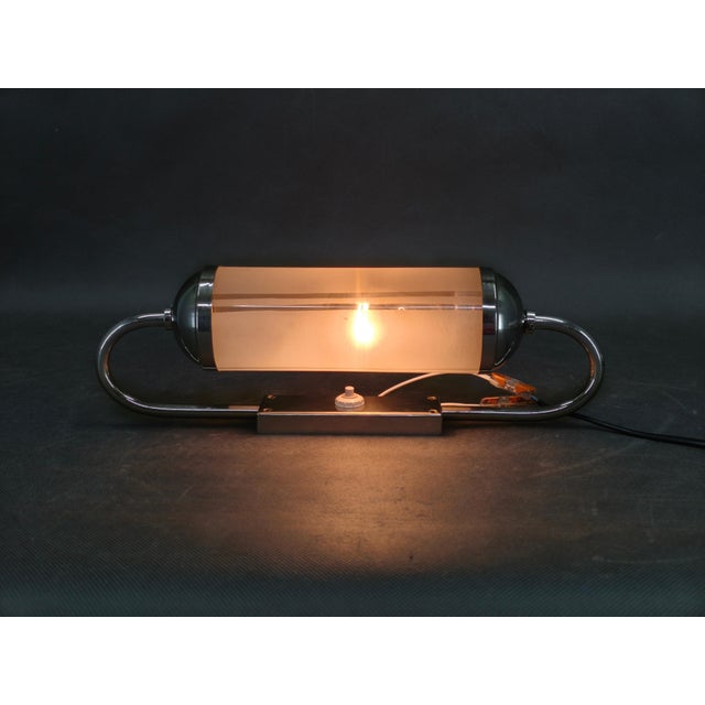 Art Deco Nickel and Glass Wall Lights, 1930s, Set of 2 For Sale - Image 11 of 12