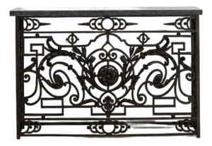 Neoclassical Wrought Iron Console With Belgian Bluestone