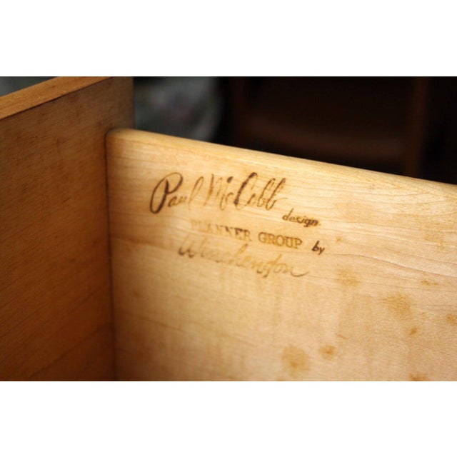 Wood 1960s Danish Modern Paul McCobb Planner Group Bench and Cabinet For Sale - Image 7 of 8