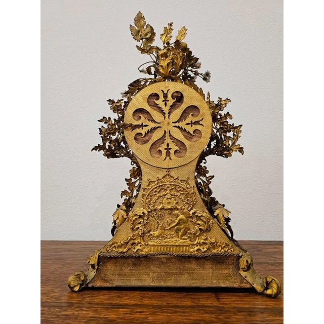 Antique French Louis XV Rocaille Style Mantle Clock For Sale - Image 9 of 13