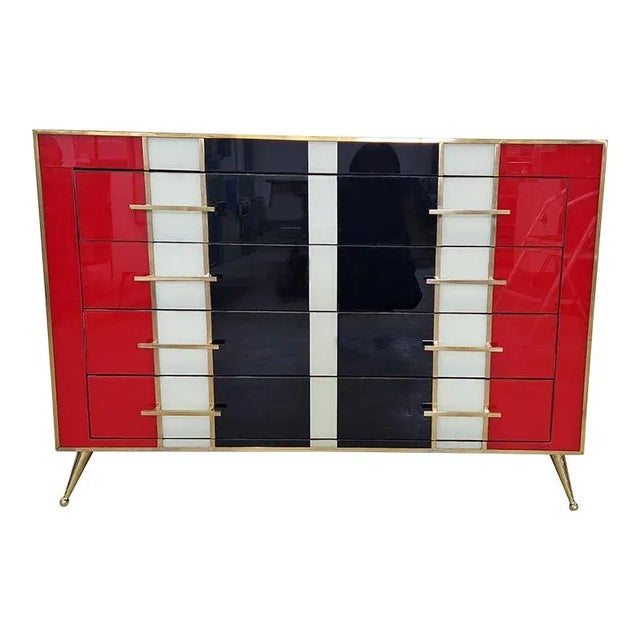 4-Drawer Glass Dresser, 1990s For Sale - Image 3 of 7