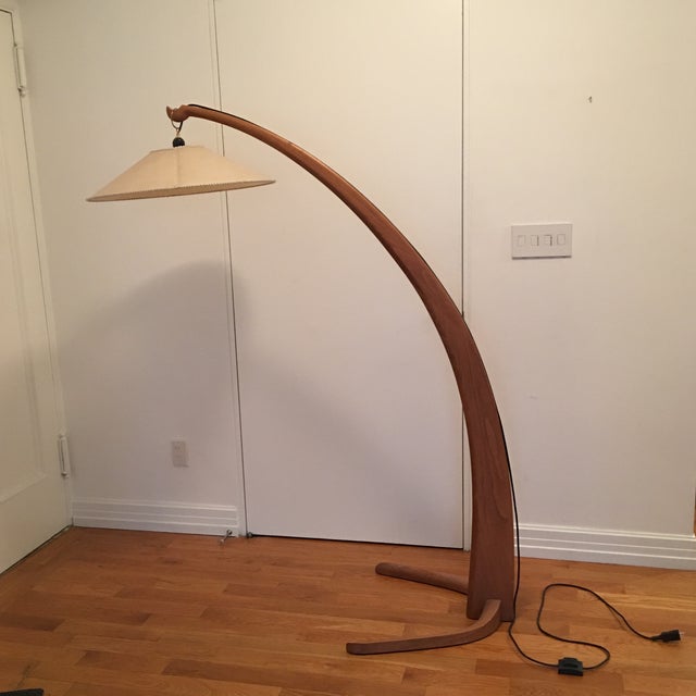 Lampa Curved Wood Floor Lamp Chairish