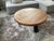 Mid-Century Modern Brutalist Round Tripod Coffee Table in Stained Oak, 1970s For Sale - Image 3 of 8