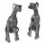 Pair of Vintage Life Size Bronze Greyhound Dogs For Sale