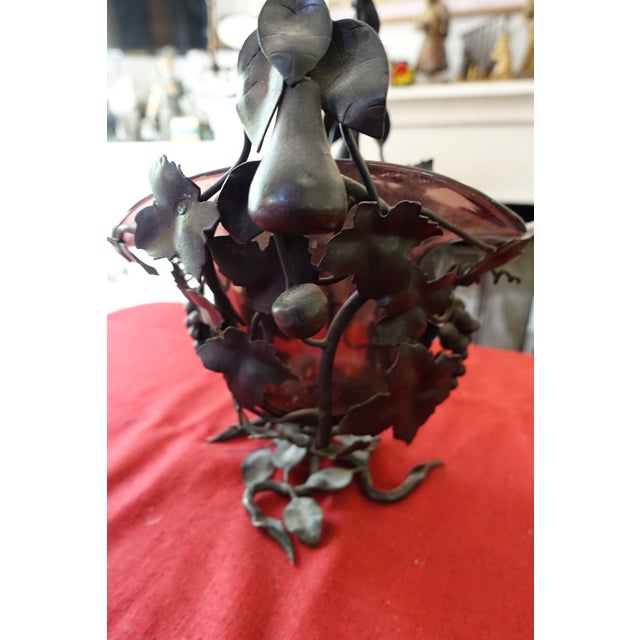 Vintage Art Deco Glass and Forged Metal Cup, 1920s For Sale - Image 3 of 7