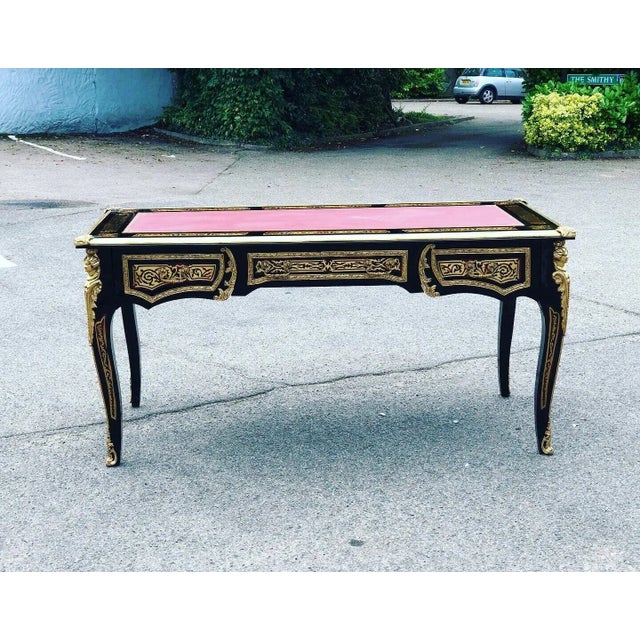 French Empire Boulle Desk with Brass Decoration For Sale - Image 11 of 14