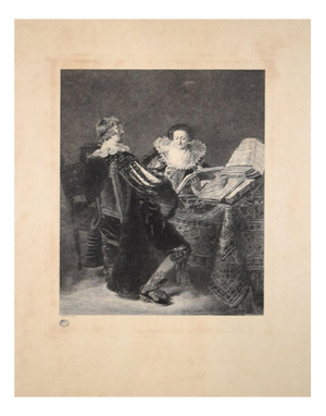 George Henri Manesse, La Leçon de Musique, Etching on Paper
