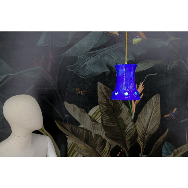Mid-Century Modern Blue Enameled Iron Pendant Light, 1960s For Sale - Image 6 of 18