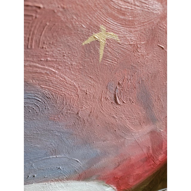 Birds, Angels, and Horse Rider, Mixed Media Equestrian Landscape Oil Painting For Sale - Image 9 of 16