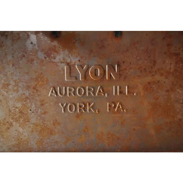 Vintage Lyon Aurora Il Steel Metal American Industrial 23" Stackable Storage Bin For Sale - Image 9 of 12
