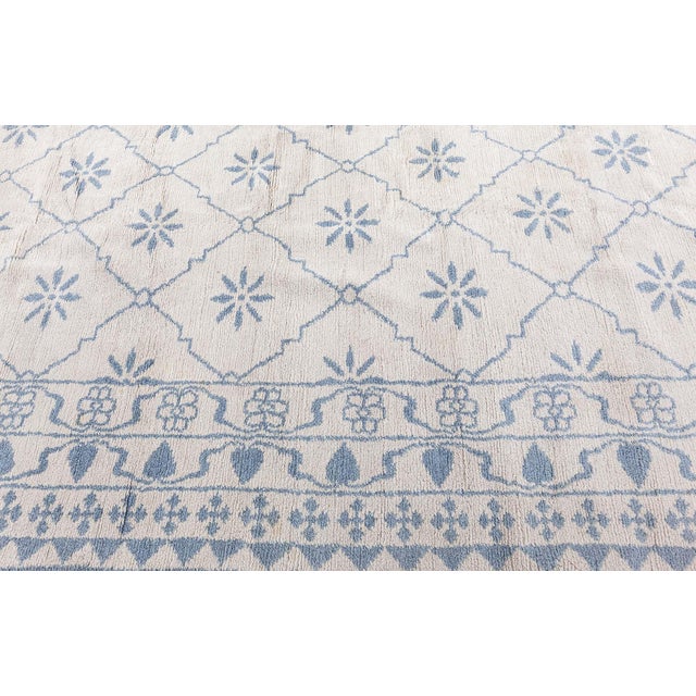 Contemporary Eight-Point Star Ivory With Blue Carpet "Flocon" For Sale In New York - Image 6 of 8