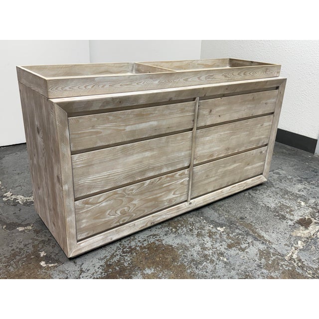Contemporary Restoration Hardware Callum Wide Dresser + Topper Set For Sale - Image 3 of 12