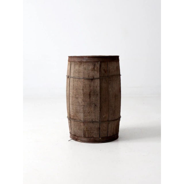 Antique Wooden Barrel For Sale - Image 4 of 8