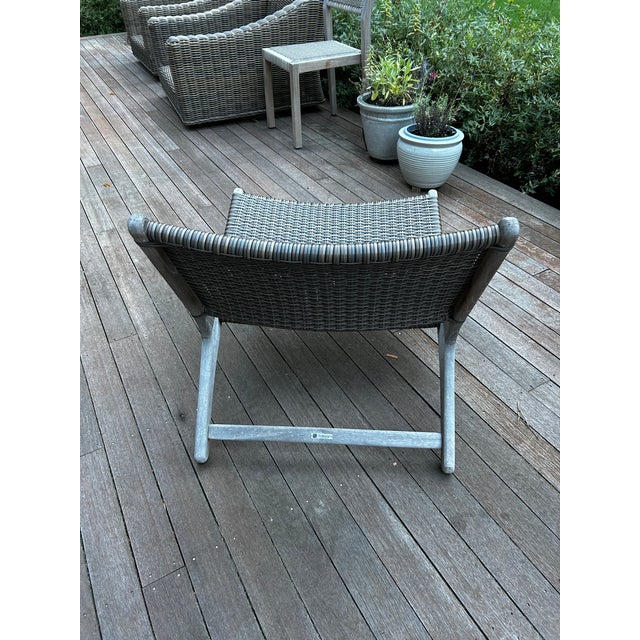 2020s Co9 Design Arden Adirondack Chair, Natural Teak With Grey Wicker For Sale - Image 5 of 12