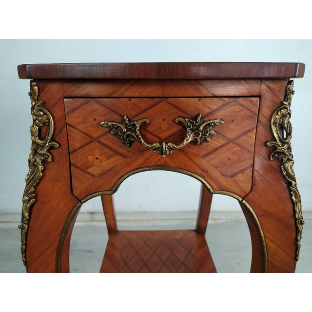 Louis XV Marquetry Side Table, 1950s For Sale - Image 12 of 18