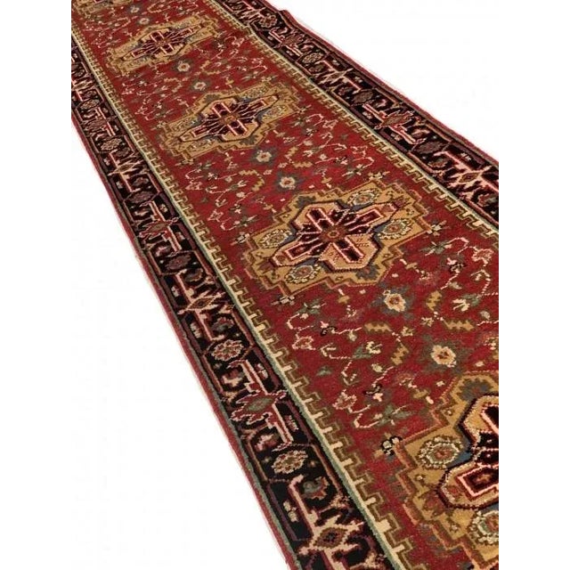 Serapi design rug. Handmade and hand-knotted in fine lambswool on a cotton foundation. Vegetable dyed hand-spun wool rug....