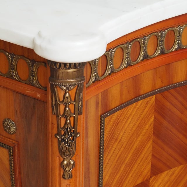 Louis XVI Sideboard with Marble Top, Wood and Bronze Fittings For Sale - Image 4 of 17