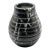 Vintage Hand-Carved Black Marble Vase With White Veining For Sale