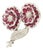 18kt White Gold Ruby & Diamond Brooch Ca 1950 For Sale