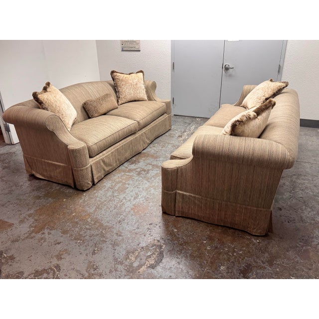 Belmar Bespoke Roll Arm Sofas, Pair For Sale - Image 12 of 12