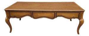 Mid 20th Century Weiman Mid Century Provincial Bookmatched Top Fruitwood Coffee Table